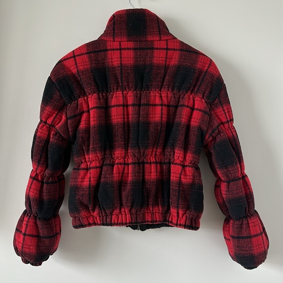BB Dakota Everlong Jacket Plaid Red Black Lumberjack Winter Coat Puffer Gingham - Picture 10 of 14